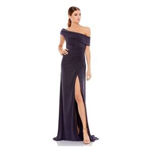 Ieena For Mac Duggal Navy Blue Ruched One Shoulder Trumpet Gown Sz.2 NWT